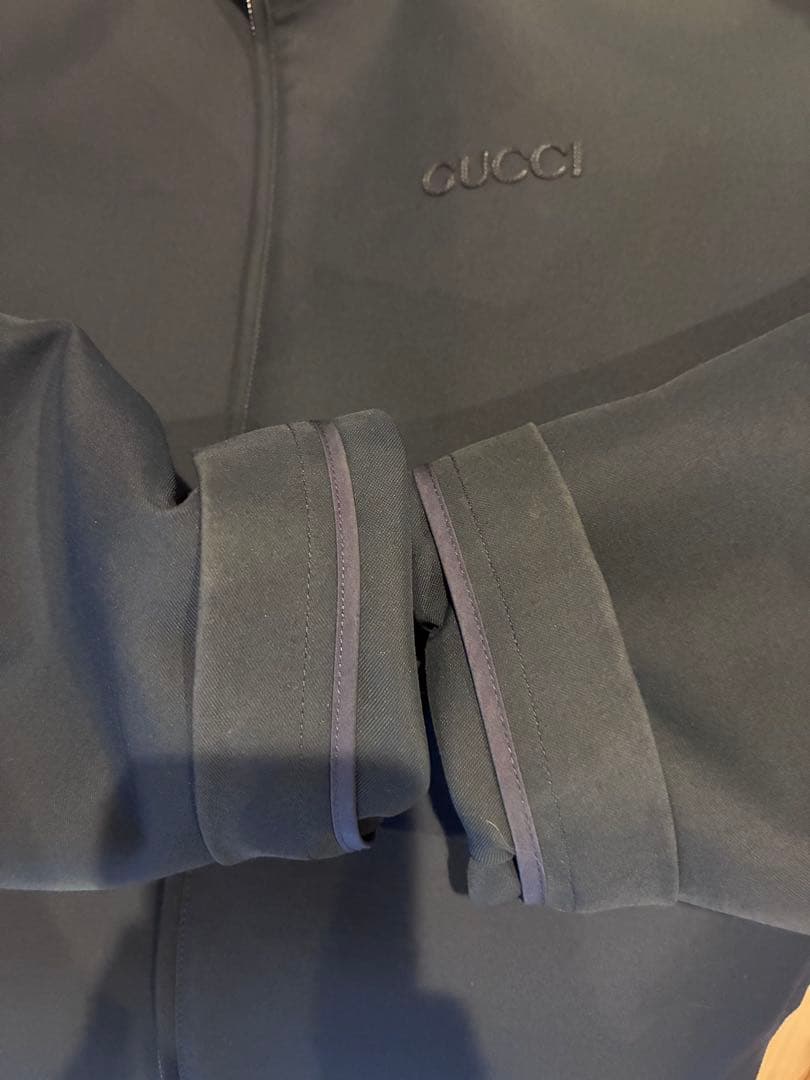 GUCCI ウールアセテート エンブロイダリー　ジップジャケット 48