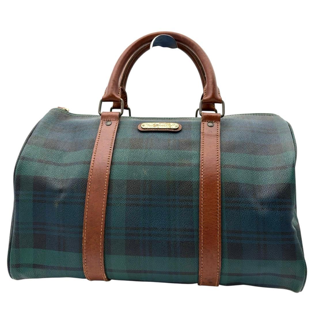 良品✨　ポロラルフローレン　ボストンバッグ　チェック柄　ハンドバッグ　旅行