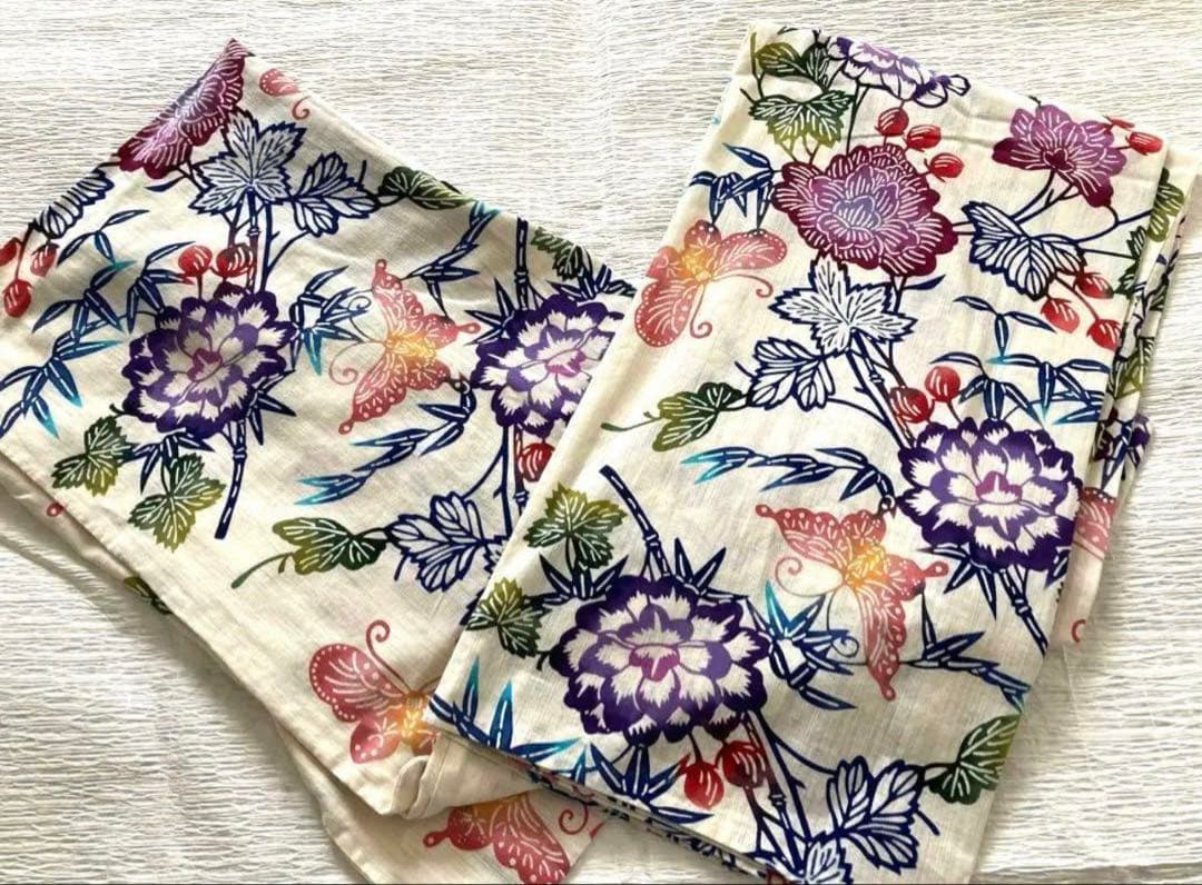 タイムセール 源氏物語・綿麻浴衣★注染・紅型調ゆかた