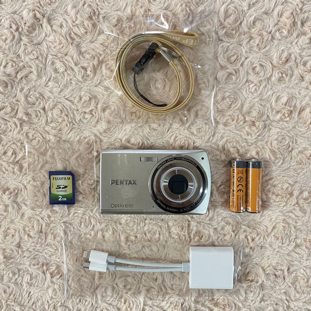 スマホ転送OK✨PENTAX Optio E80✨動作確認済 単三電池 可愛い❤️
