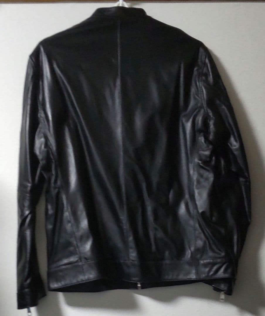 最終サービス致します 黒のラムレザーシングルライダース