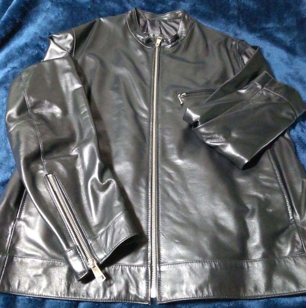 最終サービス致します 黒のラムレザーシングルライダース