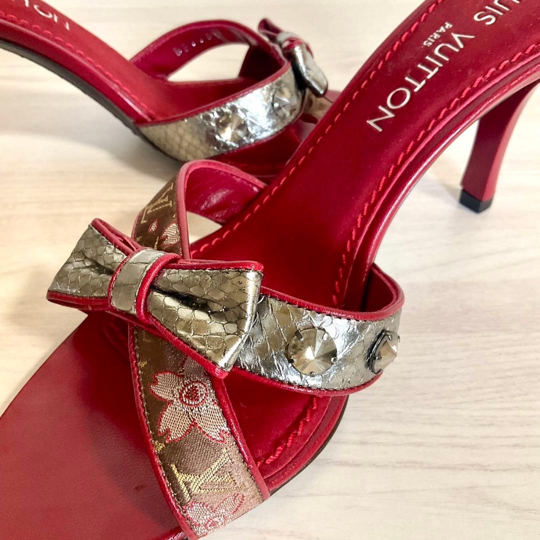 【限定品】ヴィトン 村上隆 サンダル モノグラム チェリーブロッサム 38