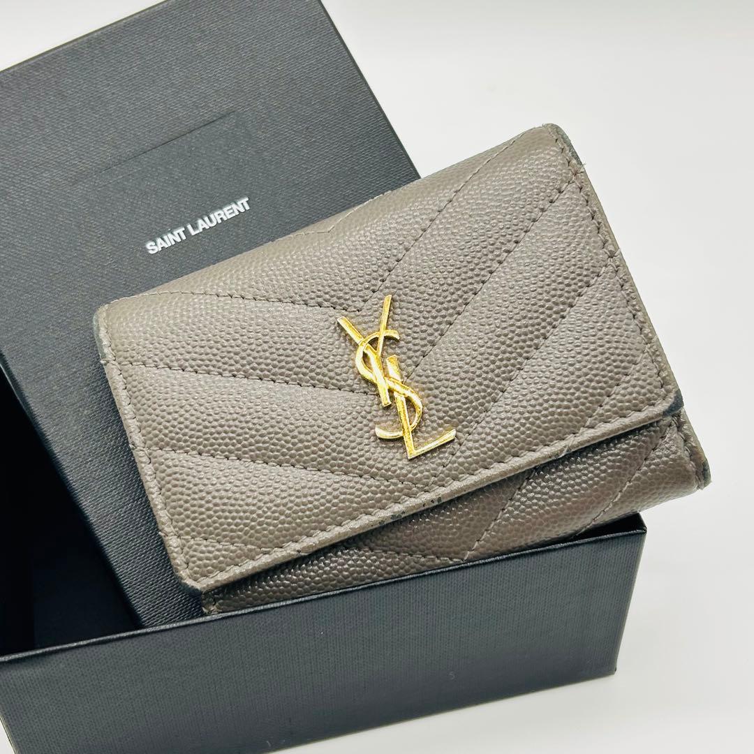 美品 SAINT LAURENT サンローラン 6連キーケース グレー