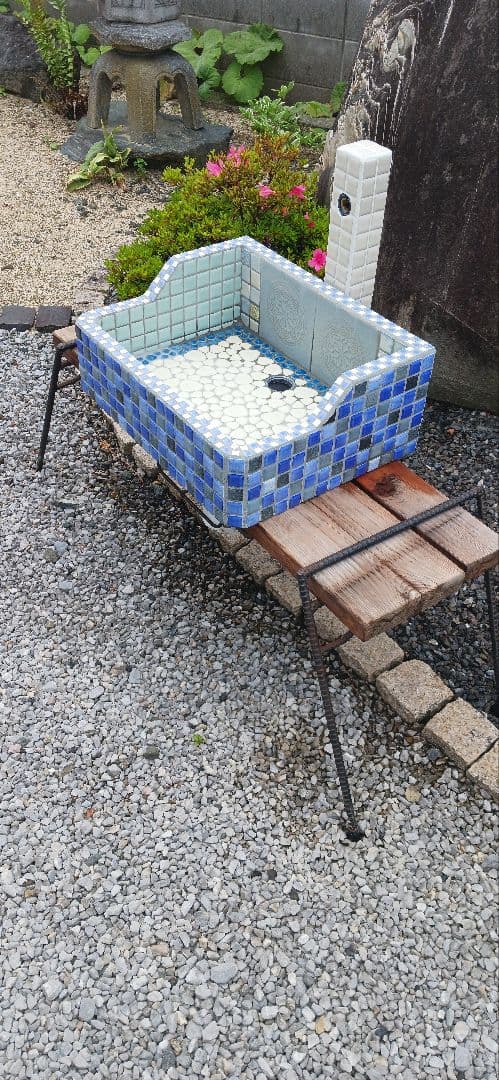 カサブランカタイルガーデンシンク約47cm×約37cm　スタンドセット