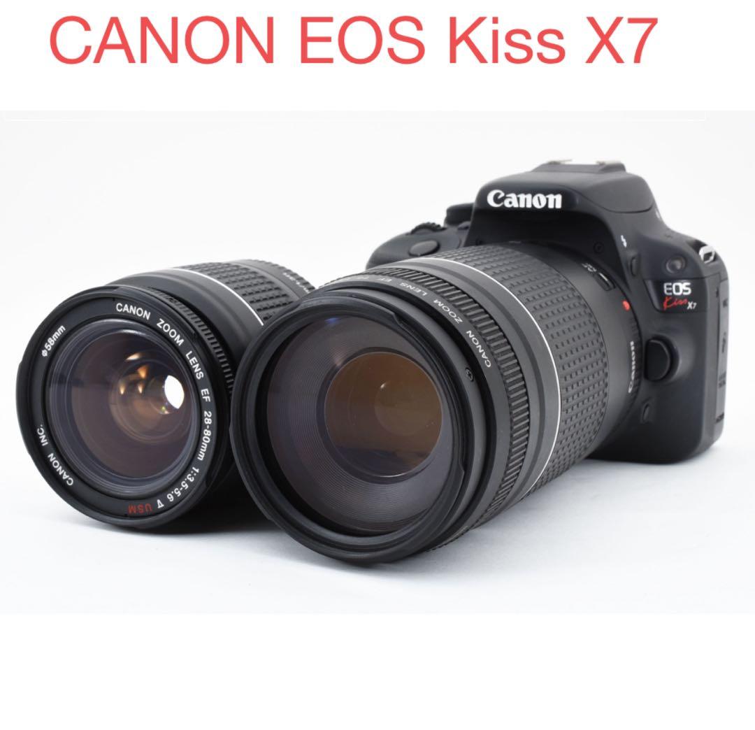 Canon EOS Kiss X7 デジタル一眼レフ標準＆望遠ダブルレンズセット
