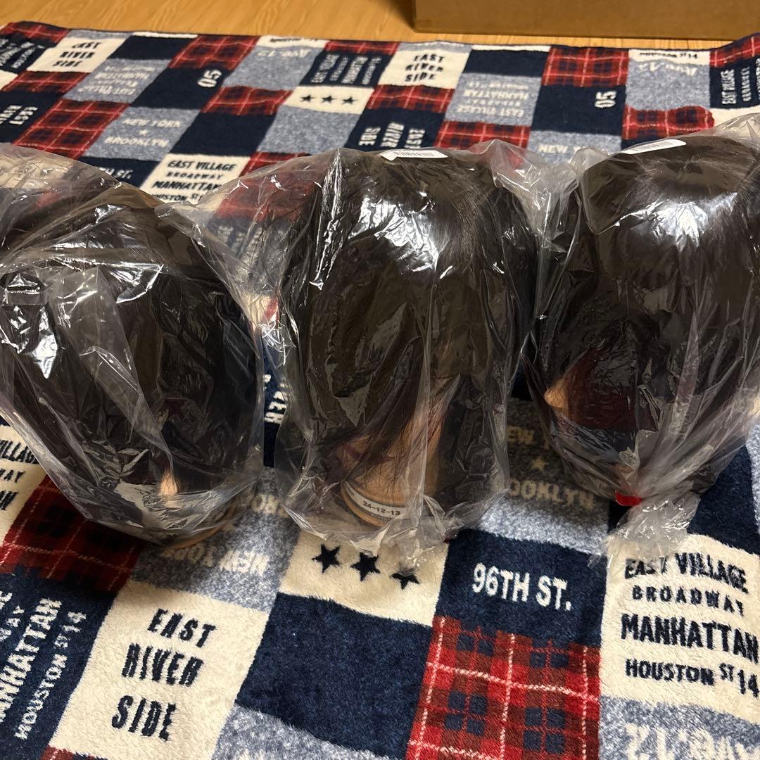 国家試験用　ブラックストレート ウィッグ 3個セット