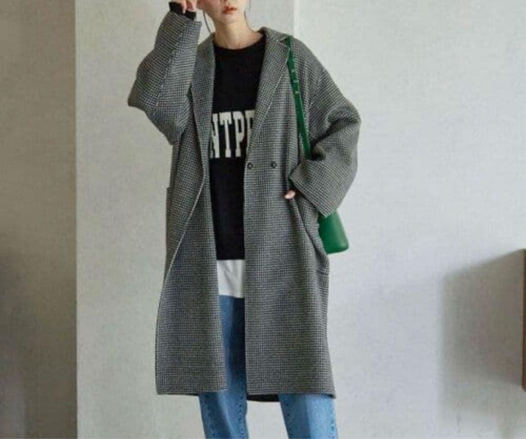 スローブイエナHAMILTONダブルフェイスウールロングコート　フリー