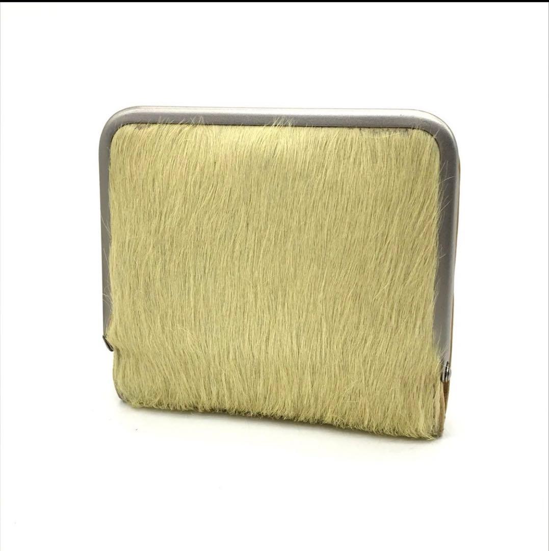 Hender Scheme hairy snap wallet 黄色　美品