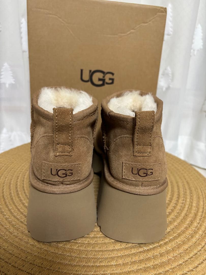 UGG 厚底7cmブラウン プラットフォーム ムートンブーツ
