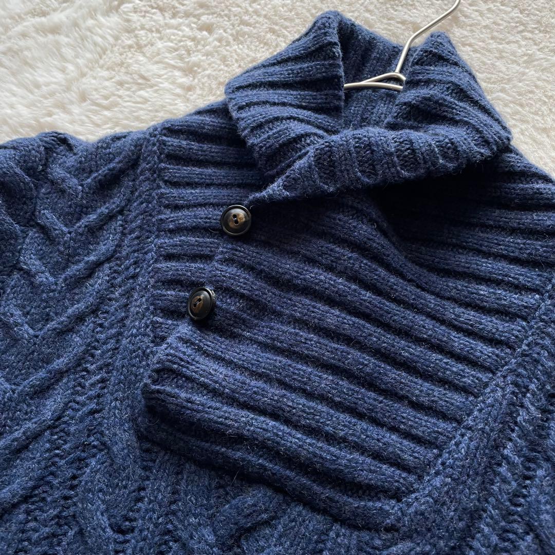 希少/超美品　ポロラルフローレン　M アンゴラ　ケーブルニット　ショール　ヘチマ