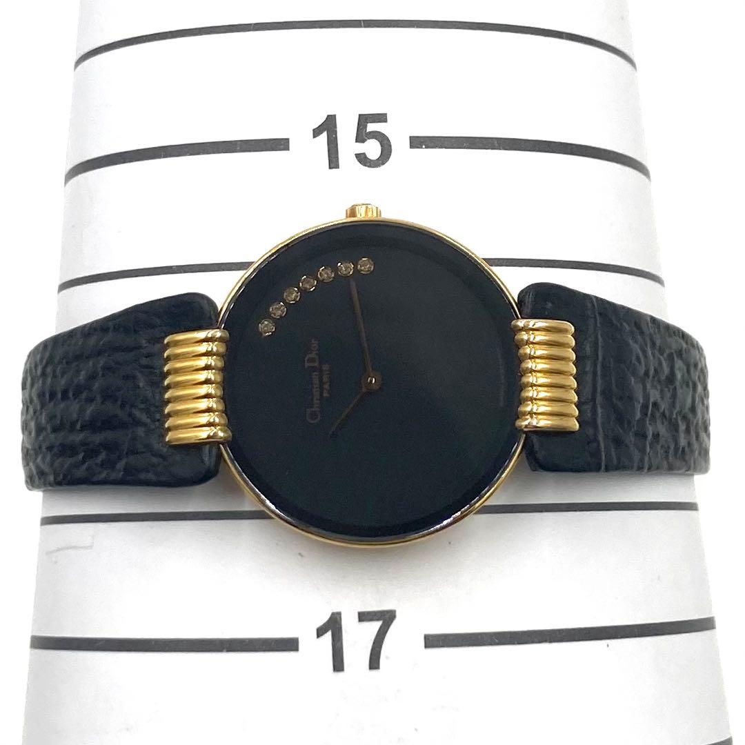 【稼動】 ディオール 腕時計 バギラ 7P ダイヤ クォーツ サファイヤガラス