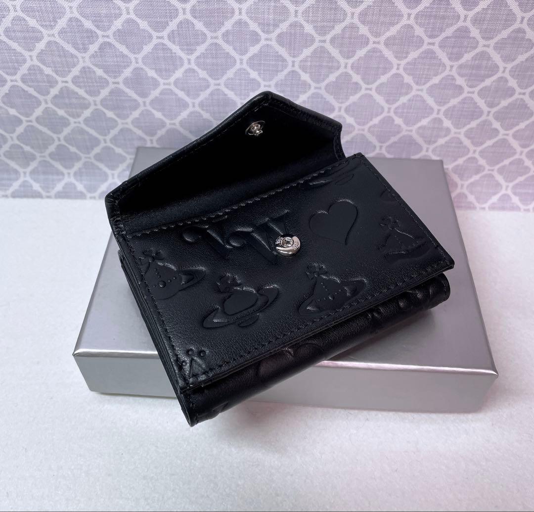 【内柄も素敵☆最新】Vivienne Westwood 三折財布 マットブラック