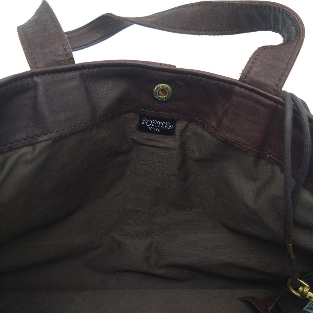 PORTER FRANK ポーター ブラウンレザー トートバッグ ポーチ