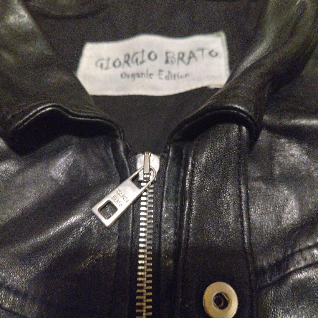 ピーター　giorgio brat　ラムスキン　ダブルジップレザージャケ