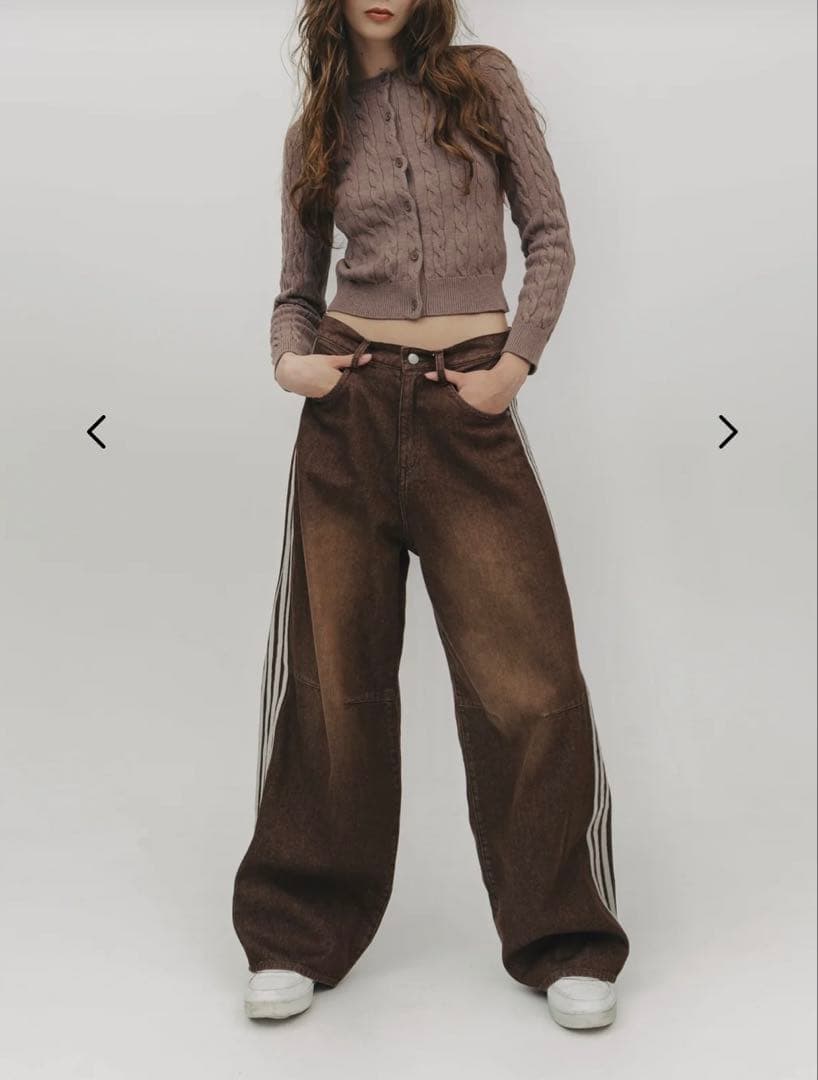 THETOE Emirates Track Denim Pants ブラウン