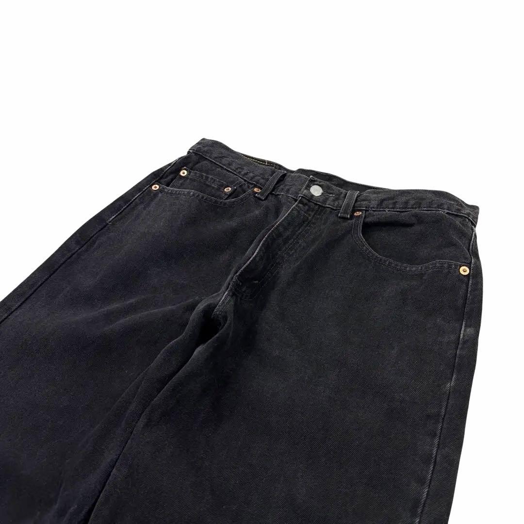 【先染め】90s Levi's 550 デニム ブラック ジーンズ 黒 W34