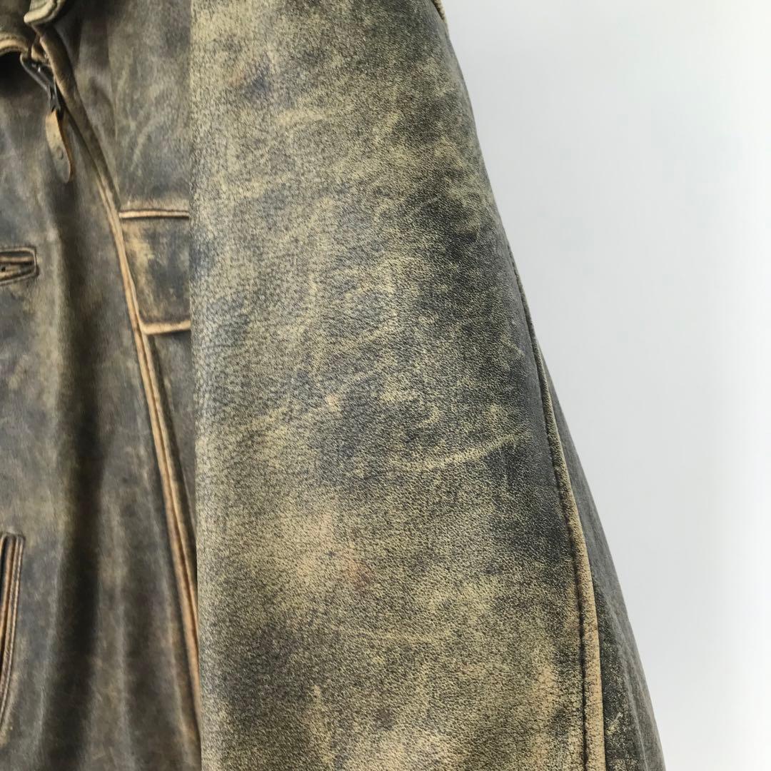 G.S.C ON TIME　レザージャケット　L　ライダース　ブラウン