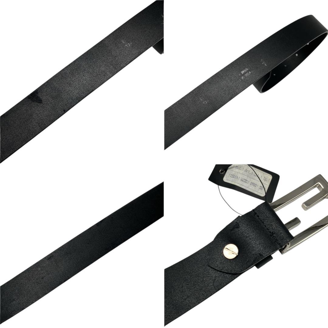 FENDI フェンディ FF金具 ベルト シルバー ブラック イタリア製