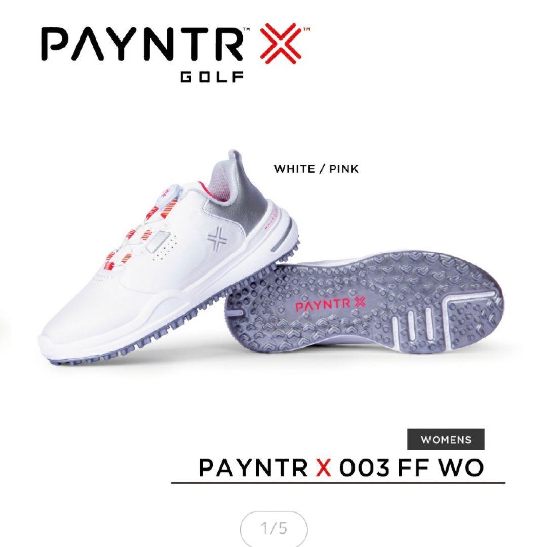 PAYNTR X 003 FF WO ゴルフシューズ ホワイト/ピンク　23.5