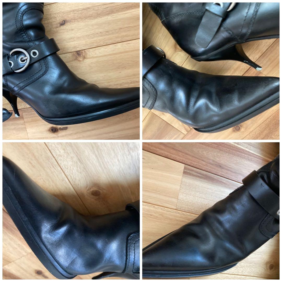 MIUMIUブラックレザー ロングブーツ 38.5