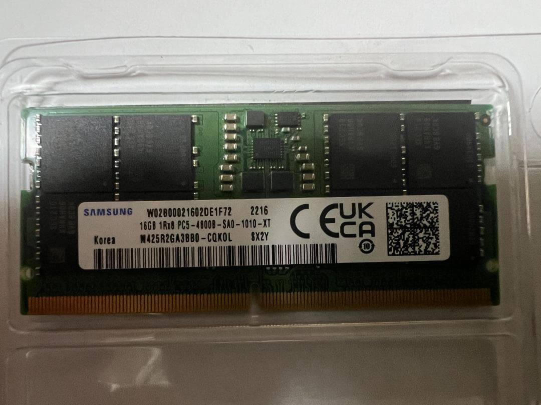Samsung DDR5 4800 16GB 1枚 PC5-38400