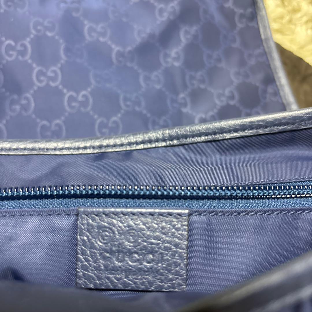 GUCCI グッチ ブルー ネイビー ミニメッセンジャーバッグ GGスプリーム
