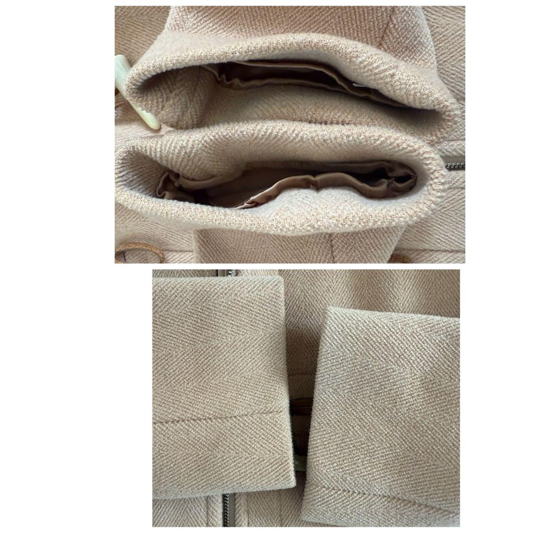 【美品】高級ヘリンボーン バーバリーロンドン 英国製 ベージュ ダッフルコート