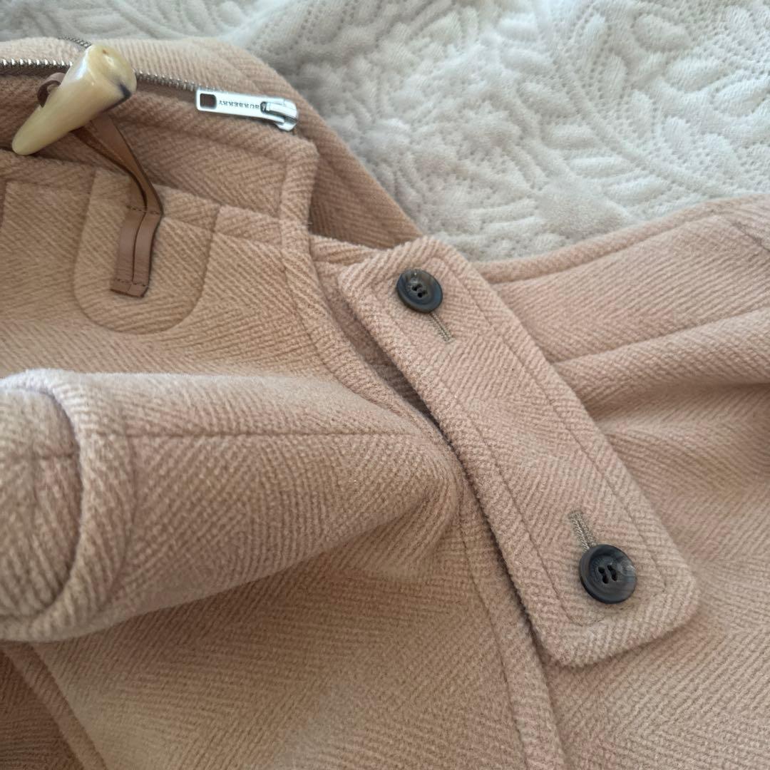 【美品】高級ヘリンボーン バーバリーロンドン 英国製 ベージュ ダッフルコート