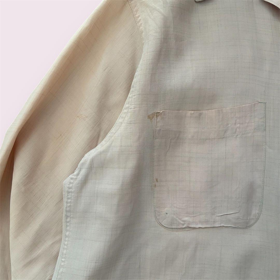 50s vintage 開襟シャツ カスリ 検 60s レーヨン ギャバジン