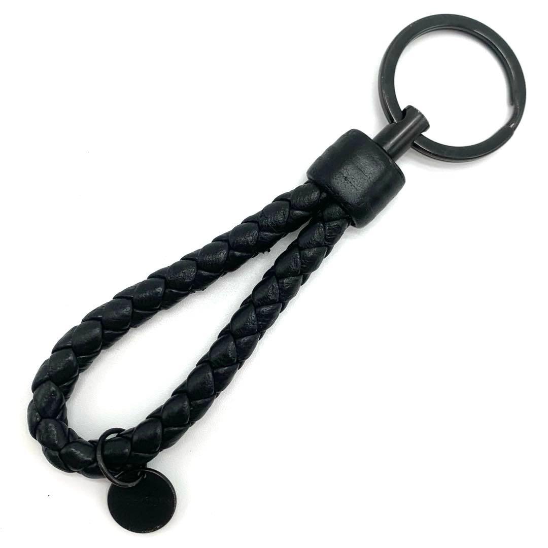 BOTTEGA VENETA キーリング キーホルダー イントレチャート 黒