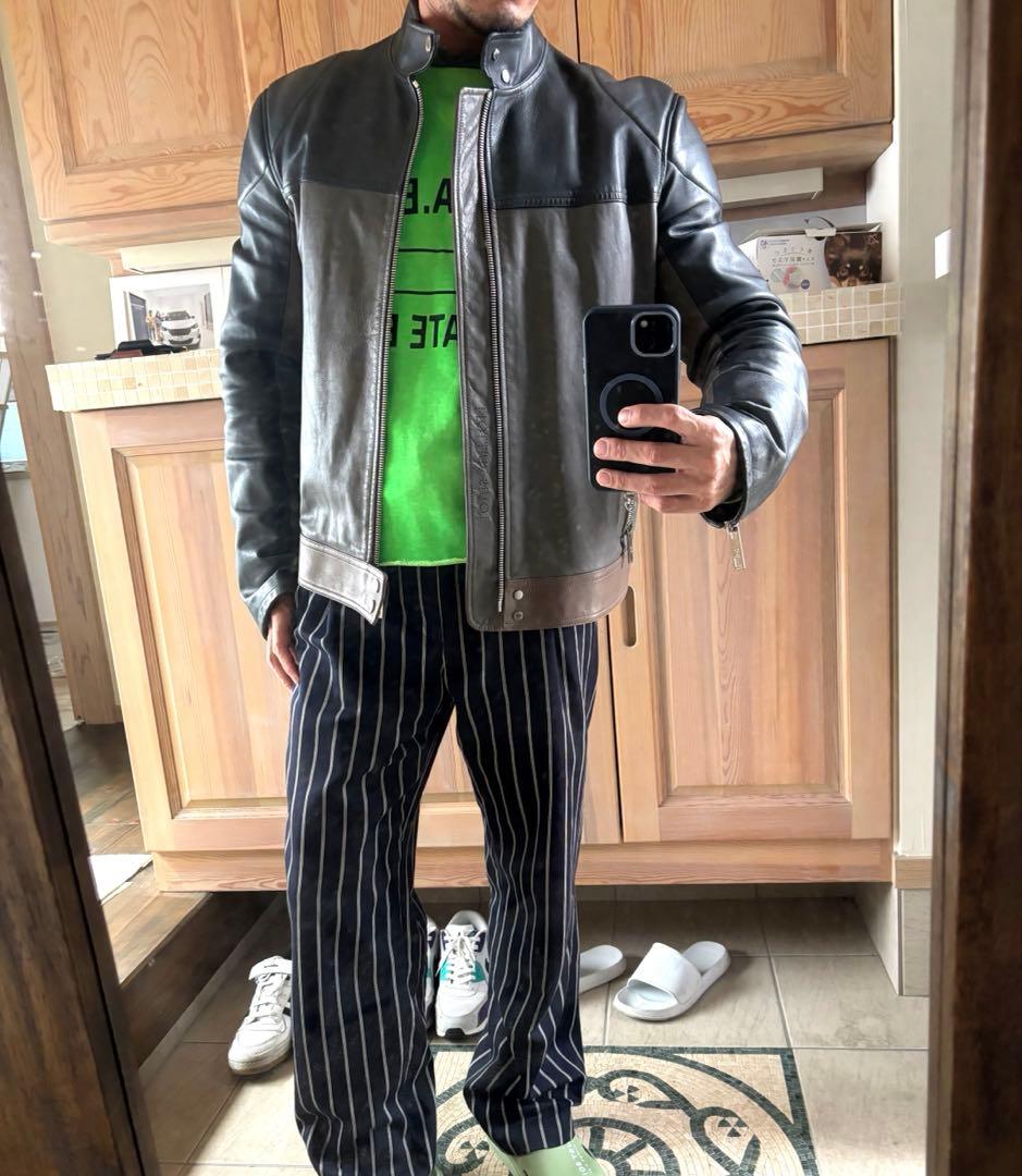 最終価格　ルイヴィトン　レザージャケット　ライダース　カフェレーサー　革ジャン