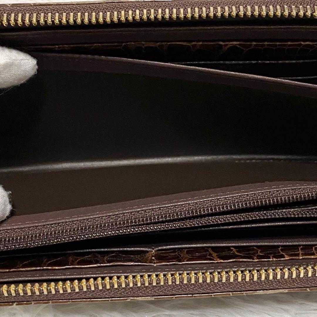 【美品】HALEINE クロコダイル レザー ウォレット 日本製