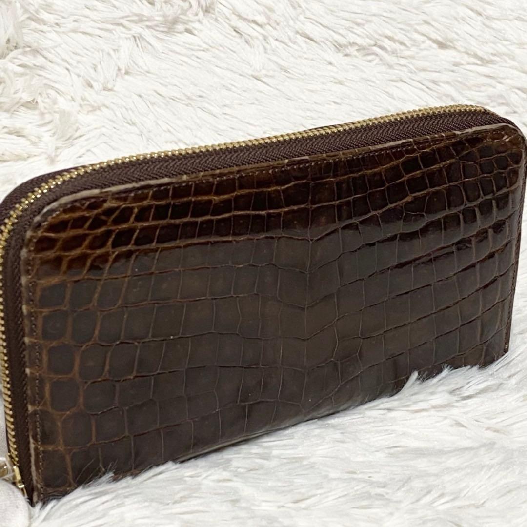 【美品】HALEINE クロコダイル レザー ウォレット 日本製