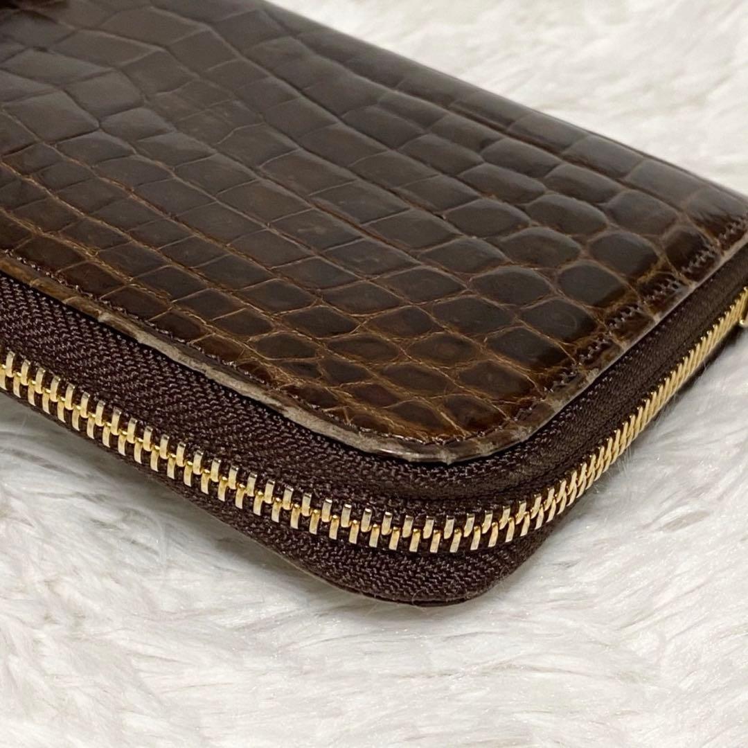 【美品】HALEINE クロコダイル レザー ウォレット 日本製