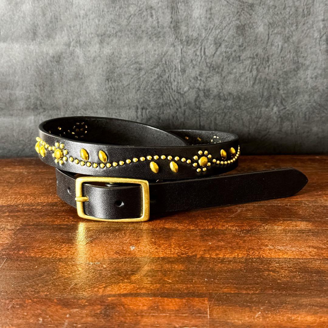 D*N様 スタッズナローベルトフラワーブラス23mm 32inch