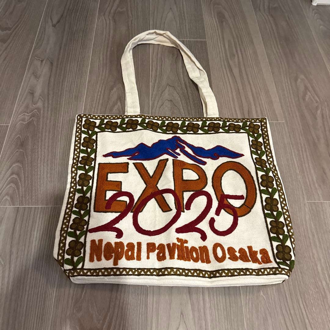 万博 ネパールパビリオン 起毛刺繍 トートバッグ 限定 ネパール エコバッグ