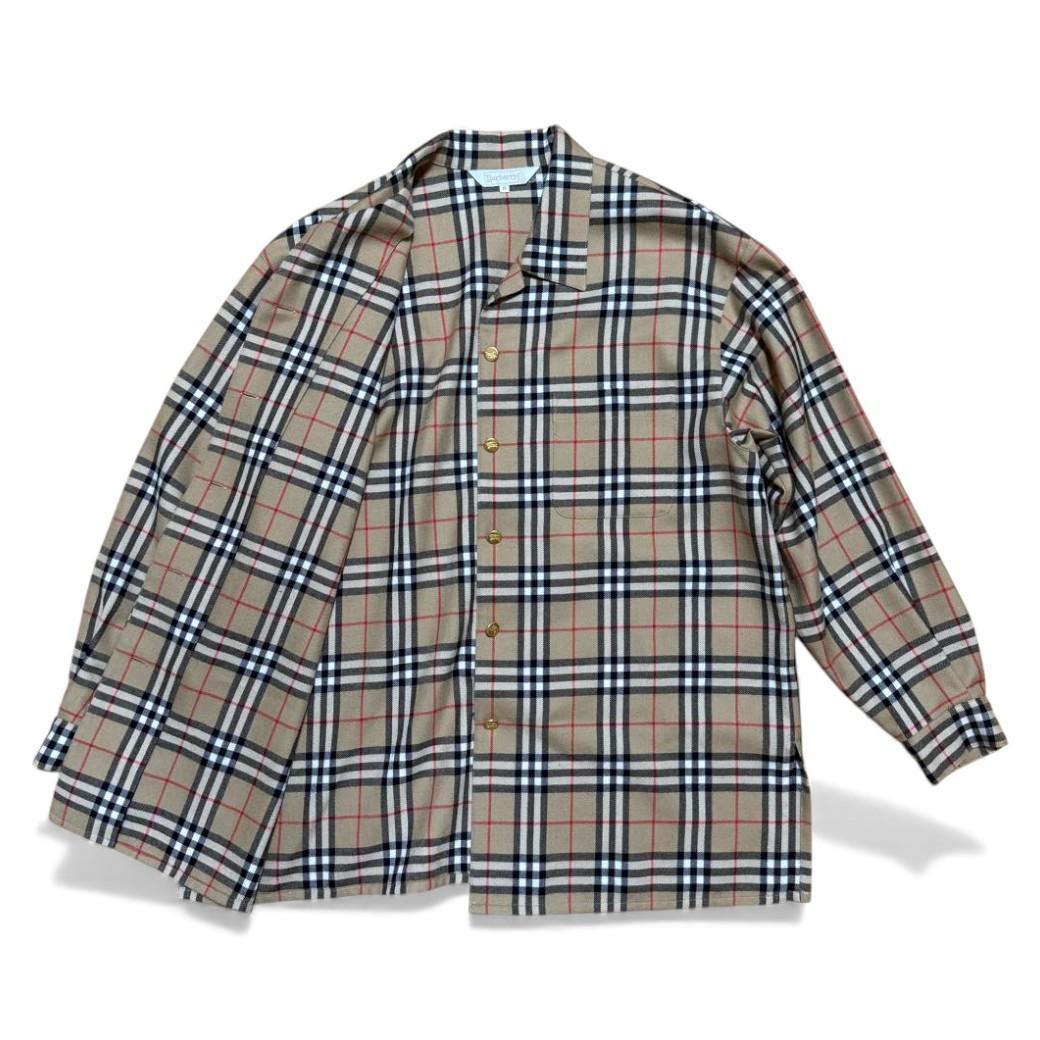 希少サイズ BURBERRY 金ロゴボタン ノバチェック シャツ ヴィンテージ