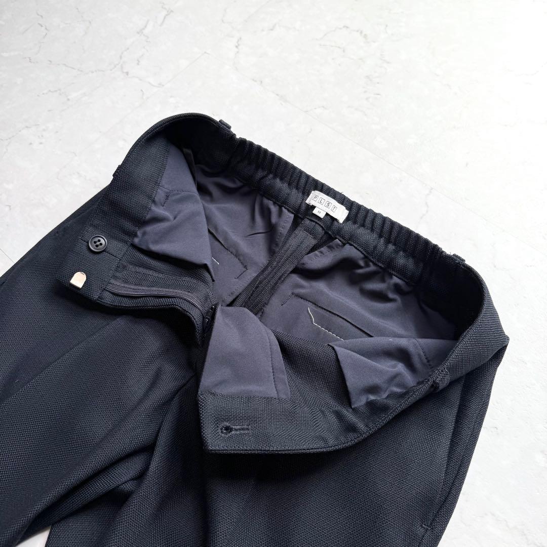 美品 プラステ スーツ セットアップ ノーカラー パンツ M ウォッシャブル