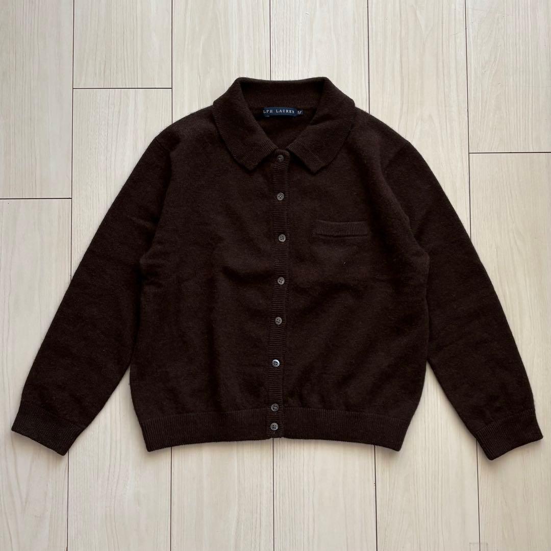 RALPH LAUREN 襟付カーディガン ニット カシミヤ/羊毛 S 90s