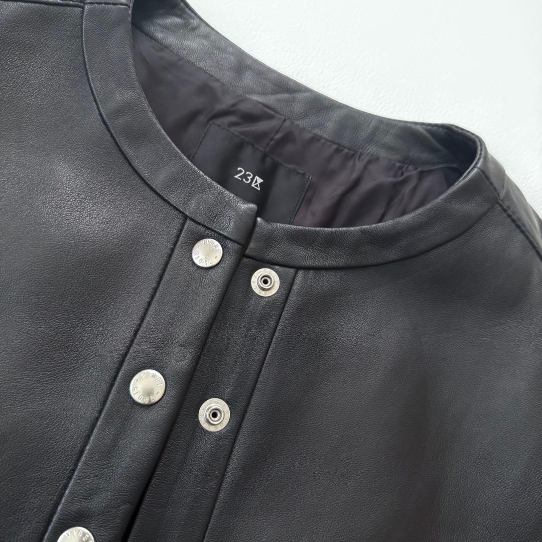 未使用に近い✨サイズ44✨23区 中村アン着用　ラムレザージャケット　黒　希少
