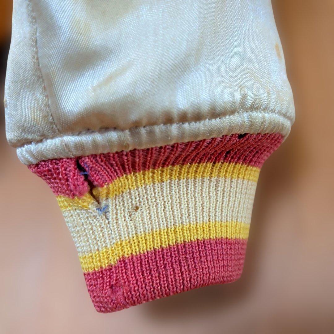 オレンジ色 スカジャン ヤシの木刺繍