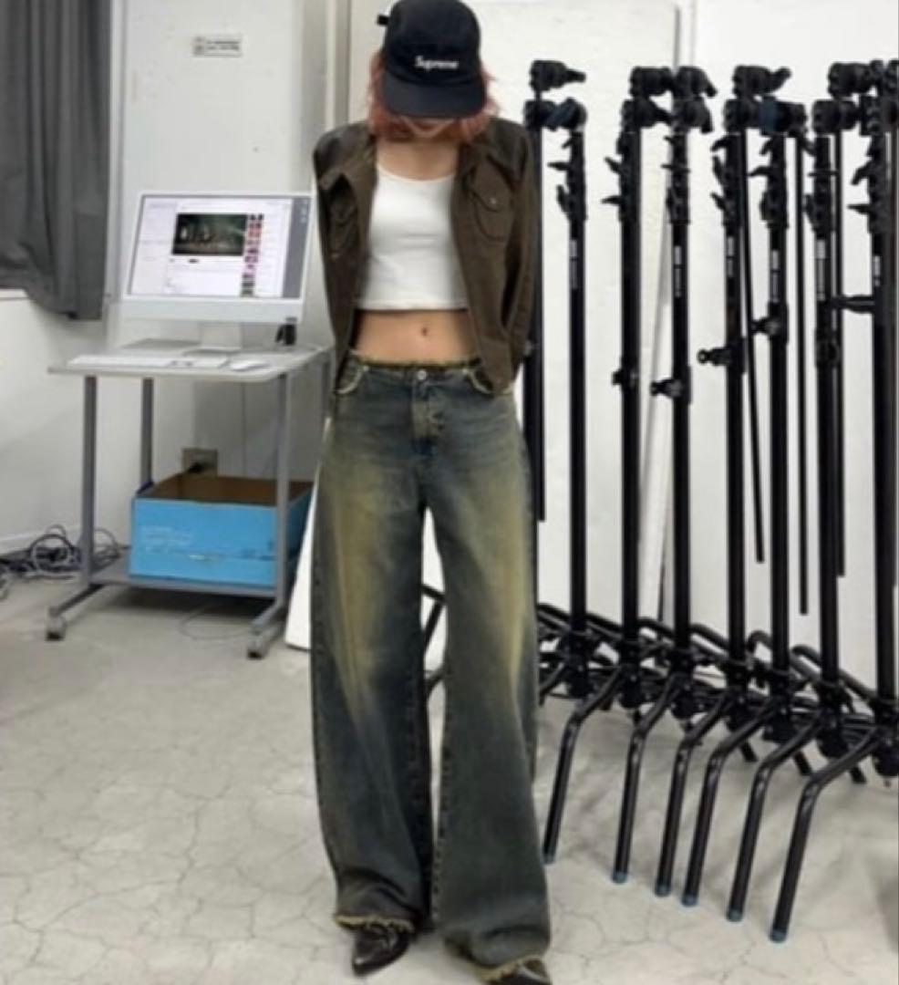 新品　LAGUA GEM CUT OFF LOOSEY ジーンズデニム 24