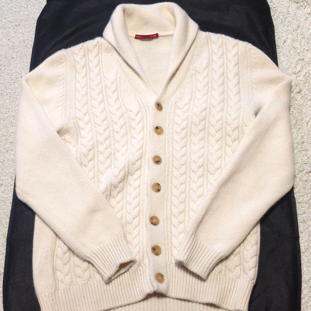 【美品】カシミヤ100%　ケーブルニットカーディガン