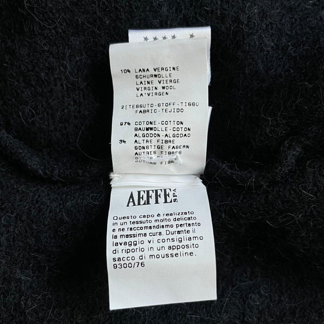 モスキーノ アルパカ混 ニットセーター イチゴモチーフ 立体装飾 ブラック M