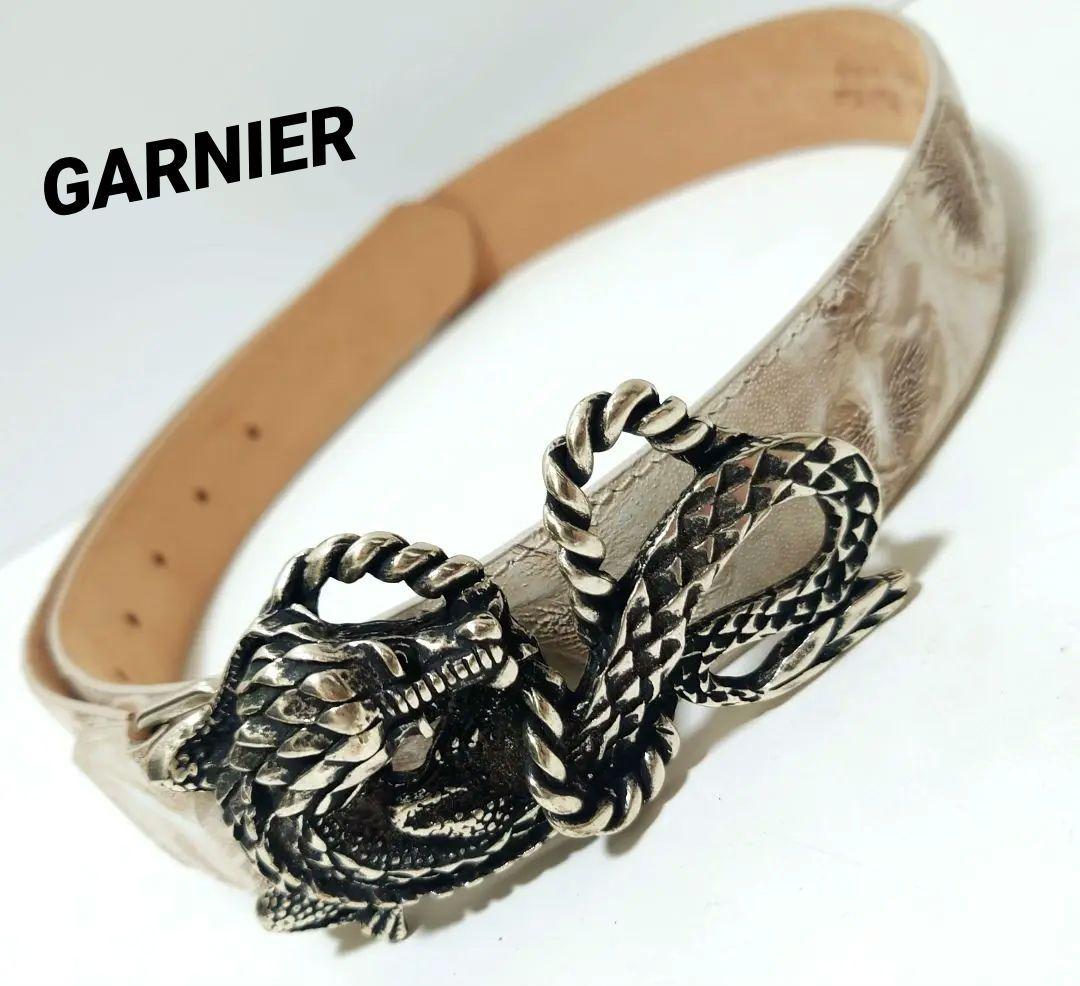 GARNIER ガルニエ ドラゴンバックル シャークスキン型押し ベルト