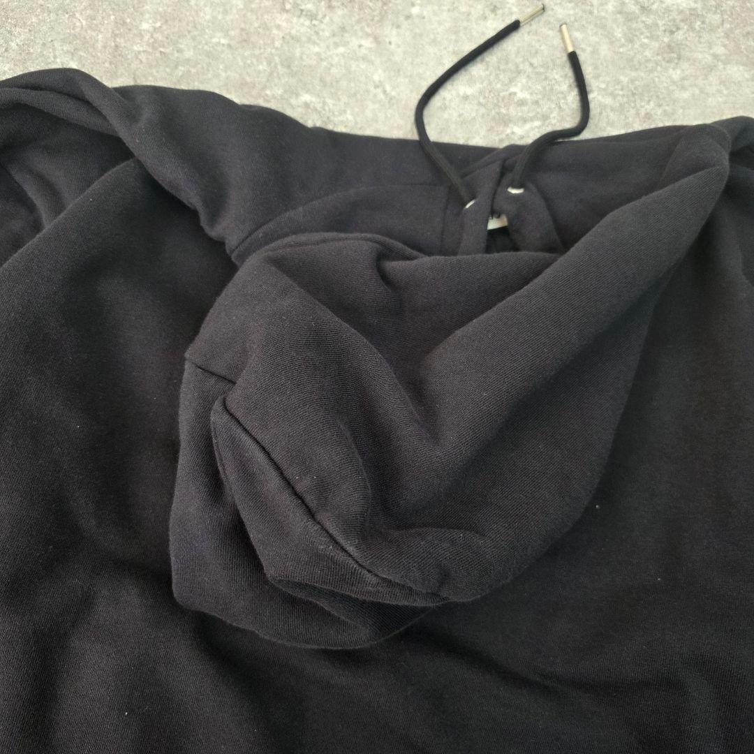 チョコバナナページ　ルーズ　ロゴ　プリント ブラック フード付き　パーカー