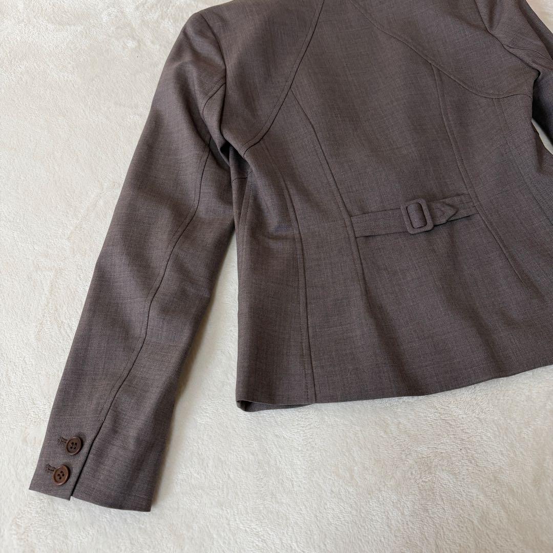 美品✨セオリー パンツスーツ　セットアップ　ブラウン　0 美脚パンツ　ウール混