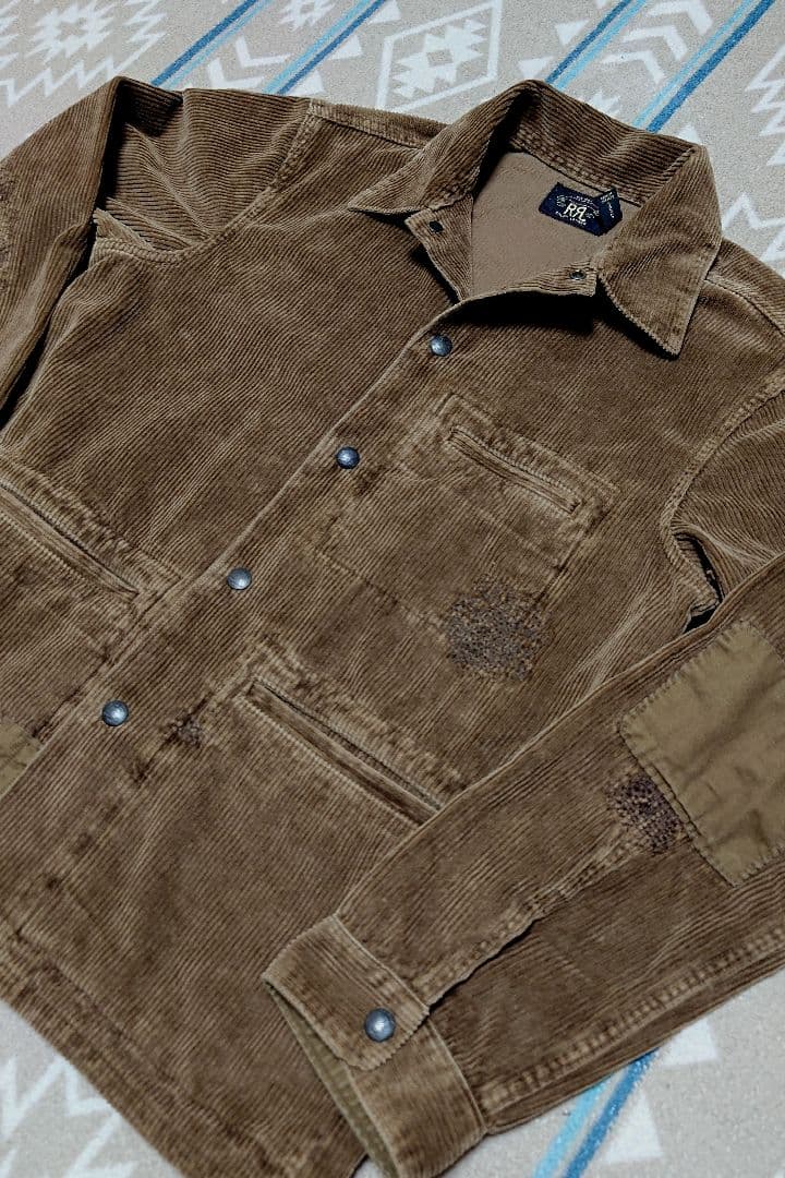 ※〜1/31まで【新品】 RRL 25FW リペアードコーデュロイオーバーシャツ
