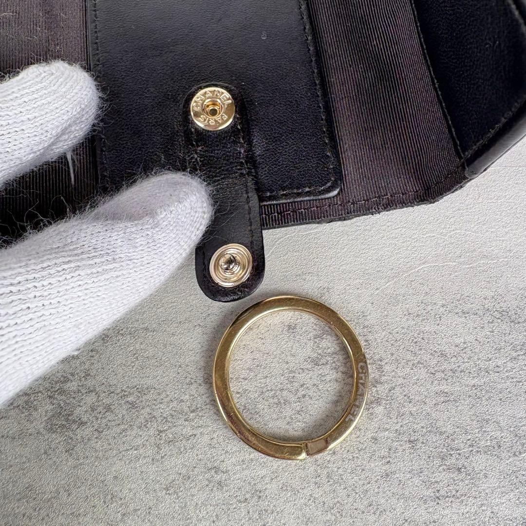 CHANEL キーリング　キーケース　マトラッセ　ラムスキン　カードケース